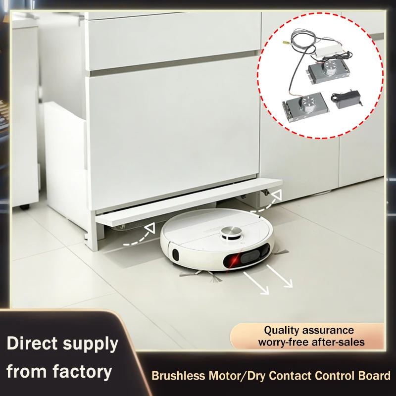 

Smart Linkage Side Mount Electric Door Opener for Robot Vacuum Storage Cabinet with Infrared Induction Micro Push Rod Hinge