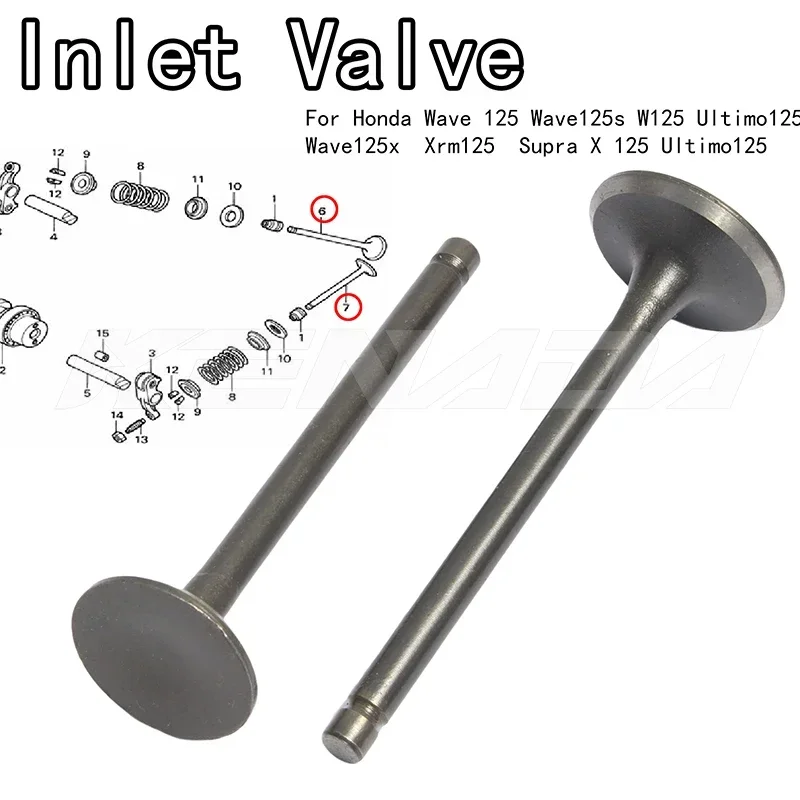 Inlet Valve for Inlet Valve For Honda Wave 125 Wave125s  W125 Ultimo125  Wave125x  Xrm125  Supra X 125 Ultimo125