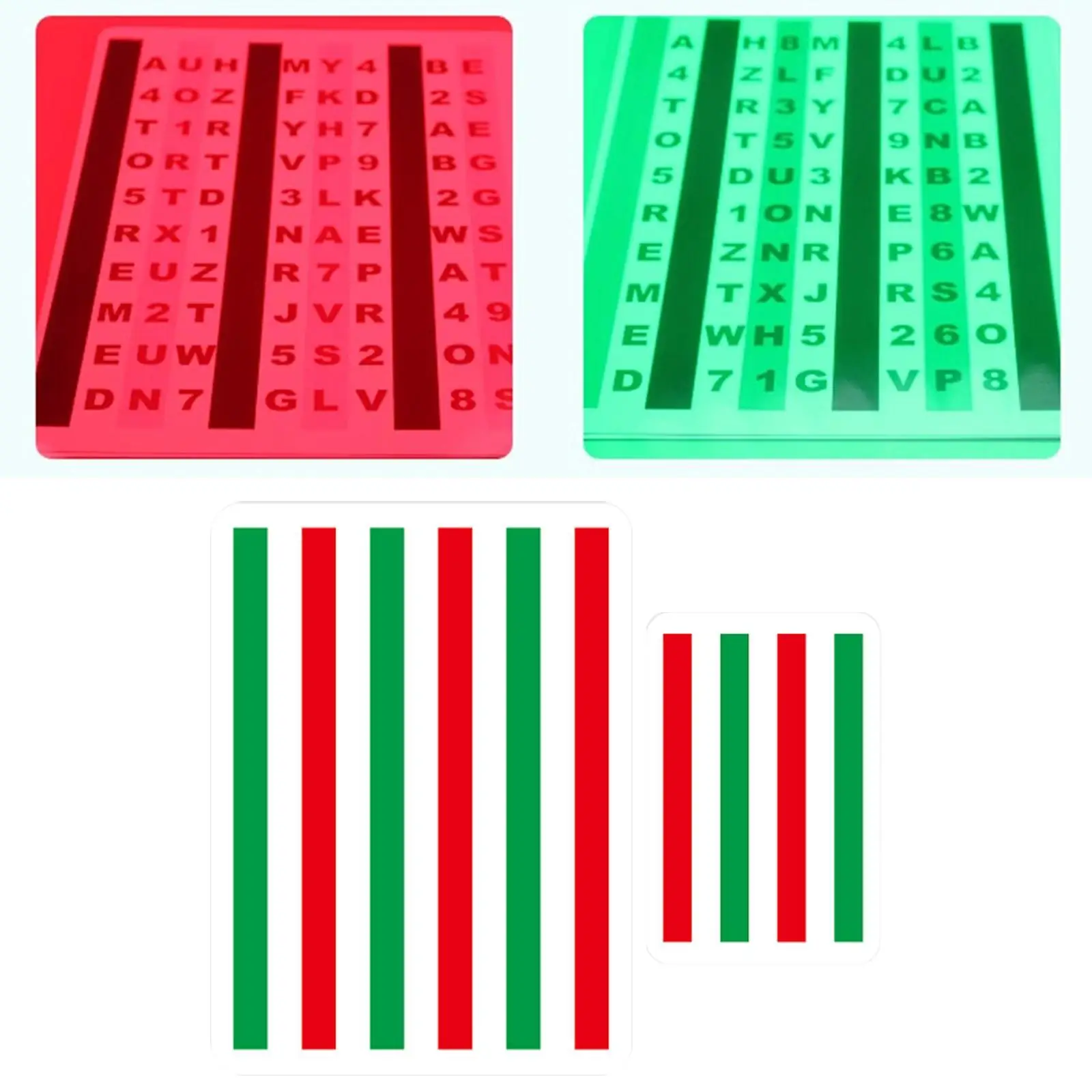 2 Pieces Red Green Reading Card Sturdy Multipurpose for School Home Kids