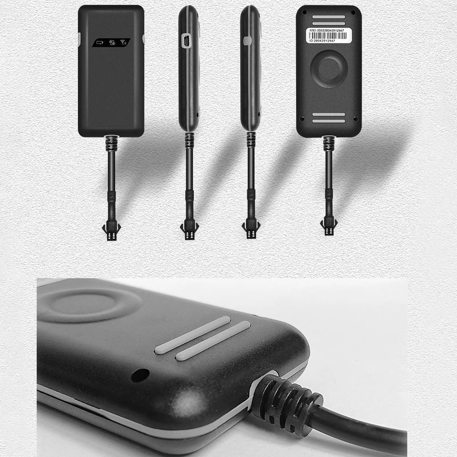 Vehicle GPS Tracker Wired with Alarm & Shock Sensor for Van Truck Trailer Boat Motorbike Cargo Delivery Fleet School