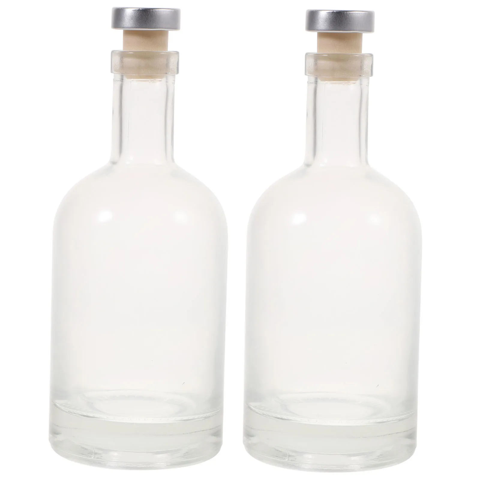 

2Pcs Thick Bottom Wine Bottle Premium Transparent Glass Whiskey Vodka Bottle Large Capacity Stable Anti Slip for Home Bar