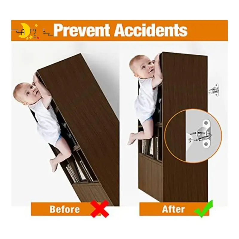 

AF95-10 Piece Furniture Anchor Anti-Tip Furniture Anchor For Furniture Dresser Wall Safety Anchor Furniture Fastener Wall B