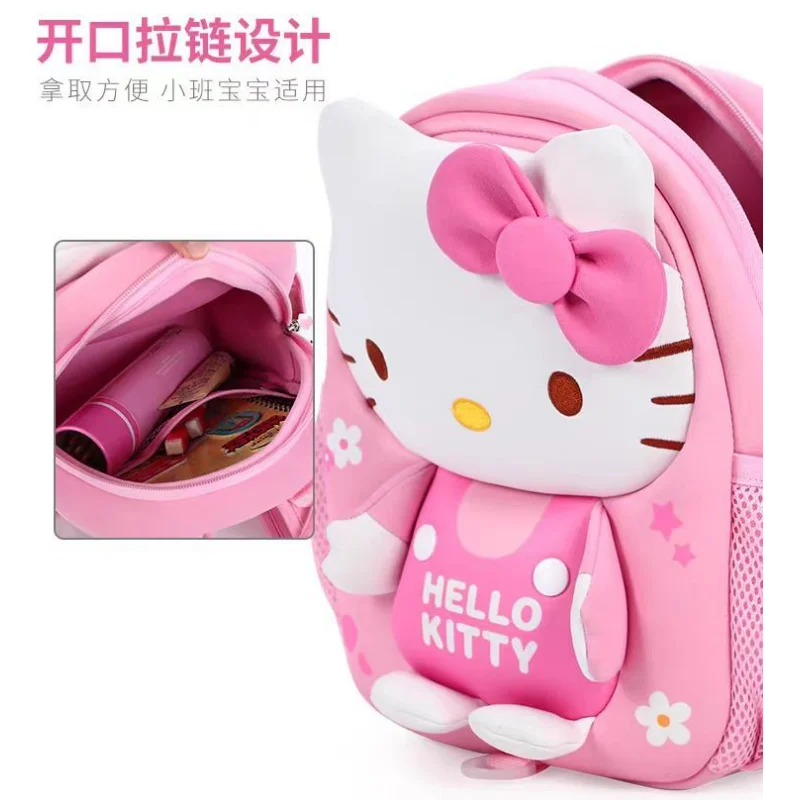 Mochila portátil de gran capacidad para niña, bonita mochila con patrón de dibujos animados creativos, dulce Hello Kitty, personalidad de moda simple, ligera