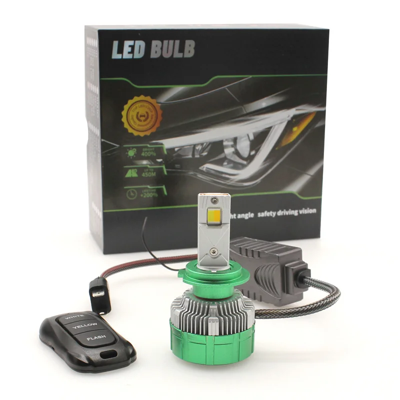 

150W 12000LM Flash K14F H1 H4 H1 H7 H8 H9 H11 9005 9006 HB3 Car Led Headlight Light Remote Control Flash High Power