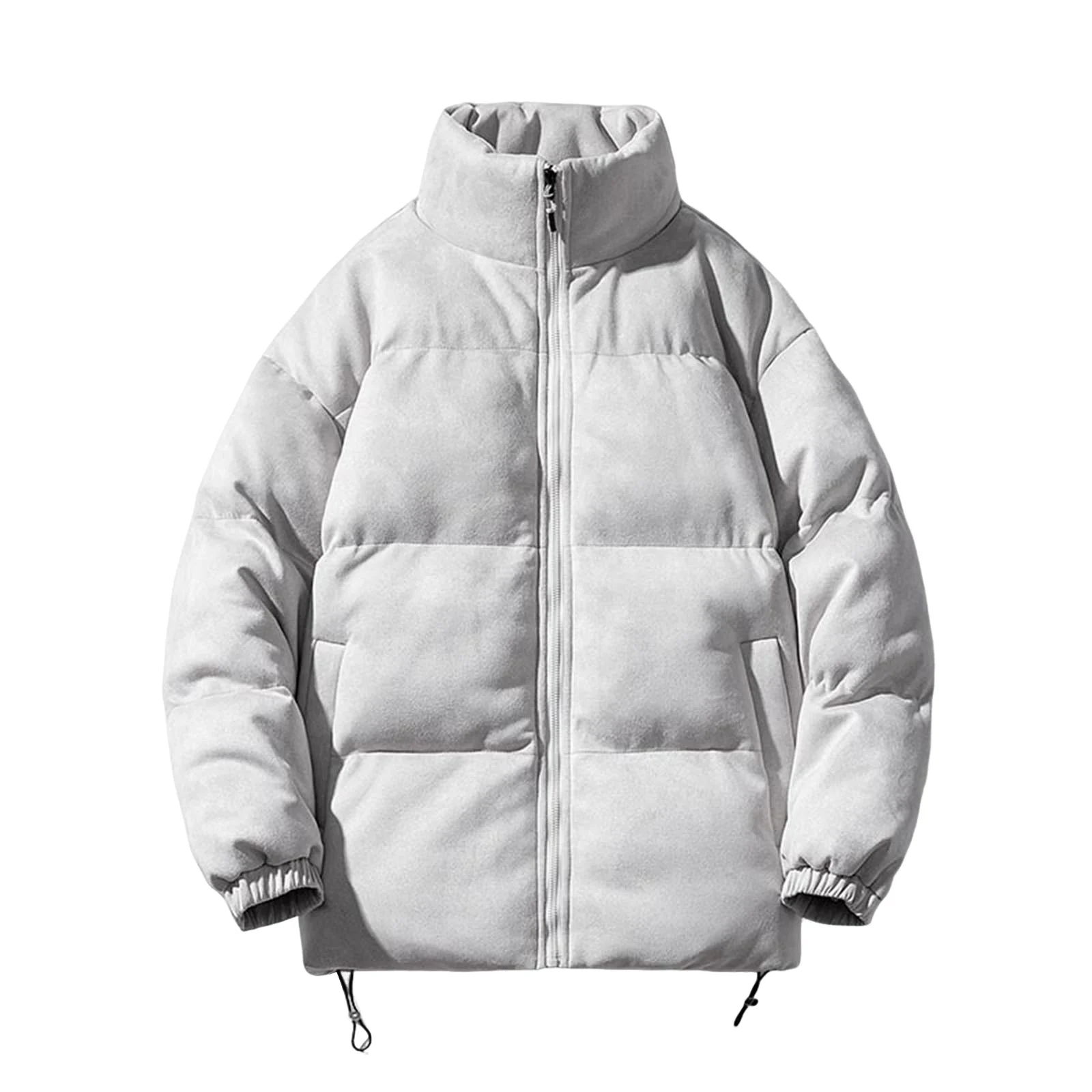 

Мужская толстая куртка, мужская хлопковая стеганая куртка, однотонная замшевая куртка без капюшона с воротником-стойкой, свободное пальто для хлеба, мужская зимняя куртка 4xl