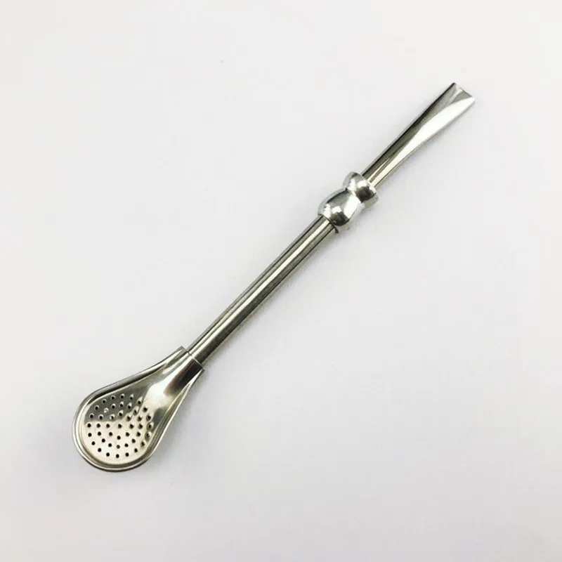 New Reusable Straw Spoon Stainless Steel 304 Tea Filter Yerba Mate Strainer Coffee Spoons Milk Drinking Kitchen Tools