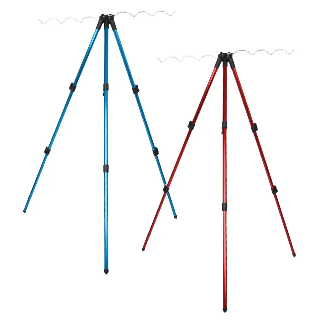 قضبان الصيد المحمولة حامل ثلاثي القوائم حامل الراحة أرجل قابلة للتمديد لمدة 7 قضبان