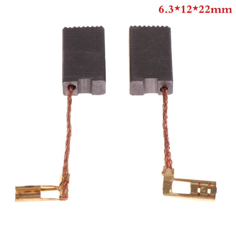 2 peças 6.3x12x22mm mini broca moedor elétrico peças de reposição escovas de carbono