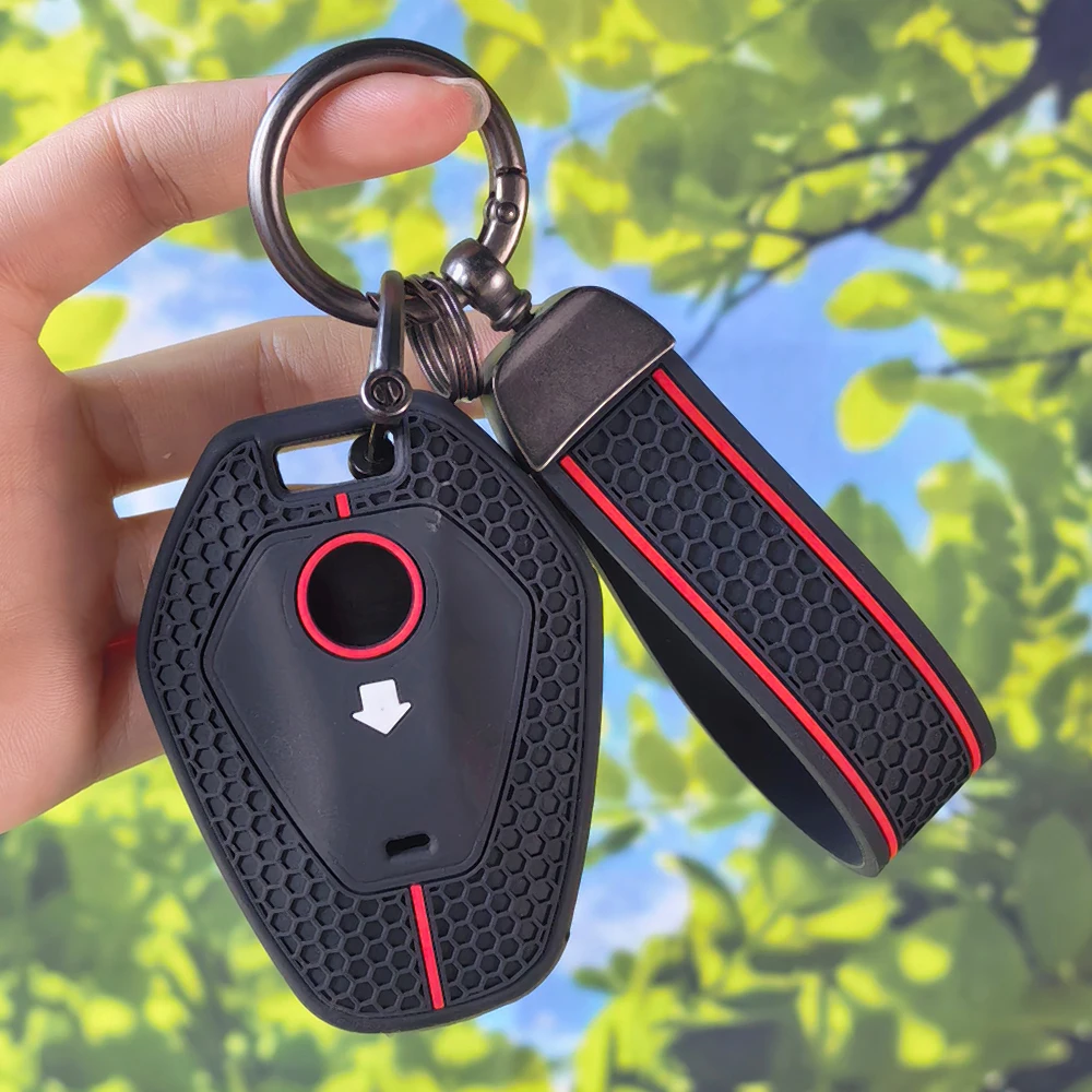 Anti‑Slip Honeycomb Key Case With Keychain For BMW R1300GS R1300 1300GS 2025 R1250GS R1250 ADV Remote Fob Sleeve