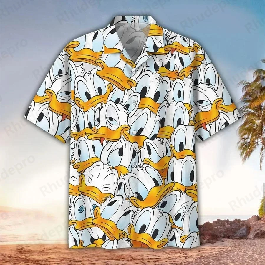 

Camisa Hawaiana De Disney Camisa De Pato Donald Flores De Playa Aloha Camisa De Verano De Camiseta Hombre
