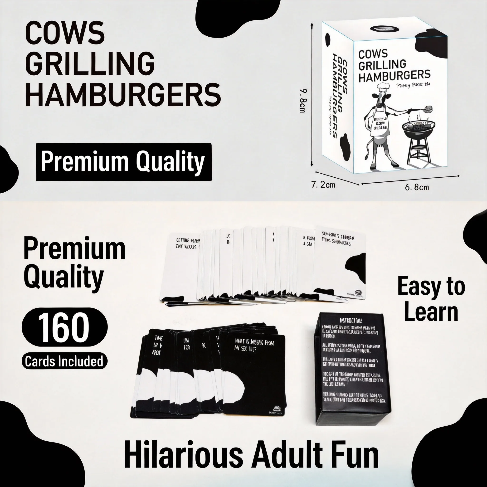 

Карточная игра для взрослых «Коровы, жарящие гамбургеры» — увлекательная игра с 160 картами для игровых вечеров и групповых встреч, незабываемое веселье.