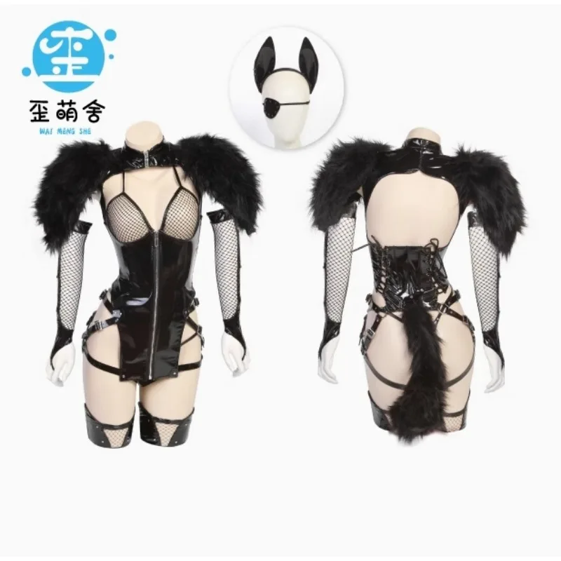 Original Design Dark Dynasty Wolf Girlfriend Cosplay Costume Woman Jumpsuits Black Lingeries Sexy Cosplay