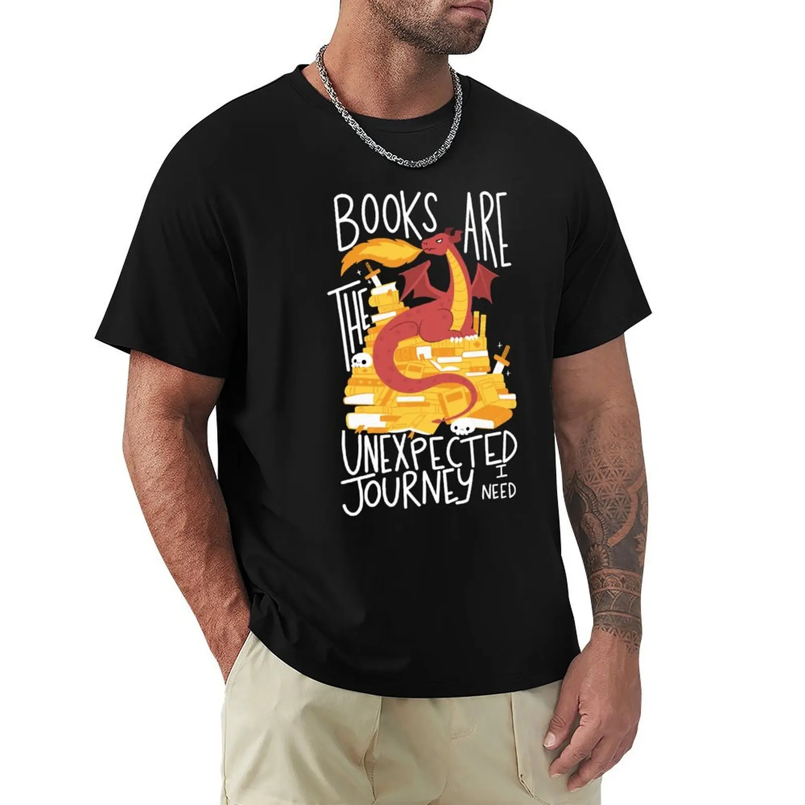 

Book Dragon T-Shirt Soft Anti-Shrink Cotton Tee