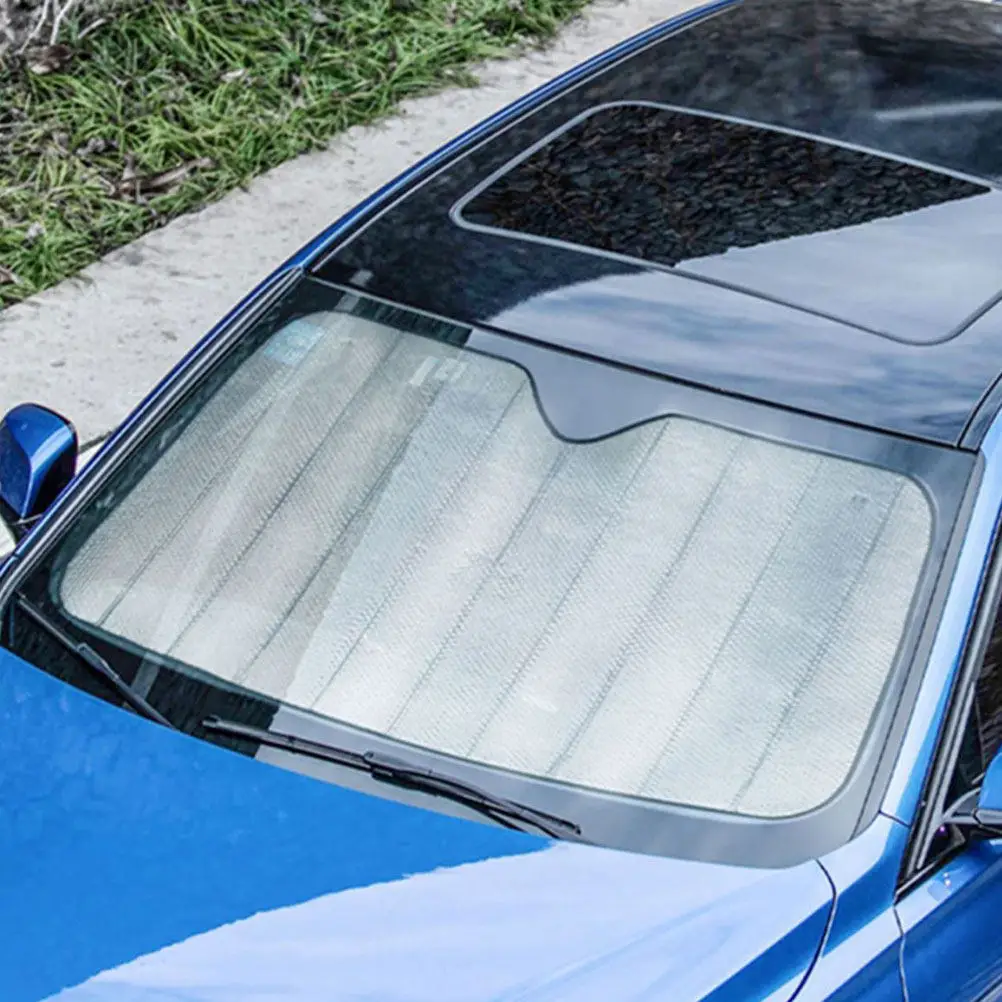

Front Windshield Car Sunshade Reflective Aluminum Foil Heat Block Uv Protection Universal Fit Easy Fold for Suv Cars