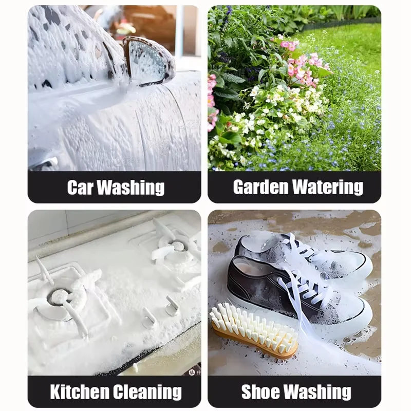 بخاخ رغوة كهربائي محمول احترافي 2 لتر مدفع رغوة الثلج بخاخ غسيل السيارات الآلي لغسيل السيارات قابل لإعادة الشحن