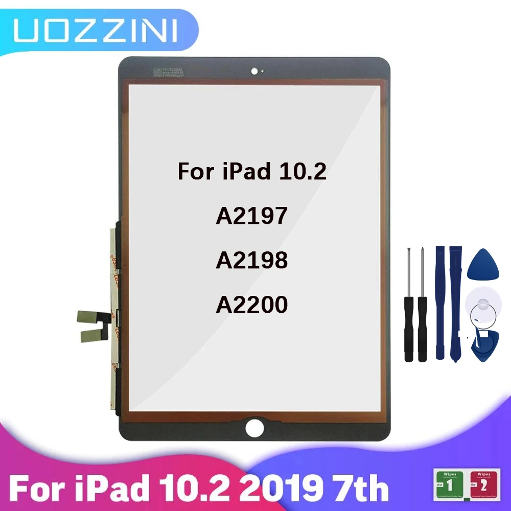 For iPad 7 10.2 2019 7th Gen A2197 A2198 A2200 iPad 8 Touch Screen Digitizer Outer Glass Panel Replacement No/With Button