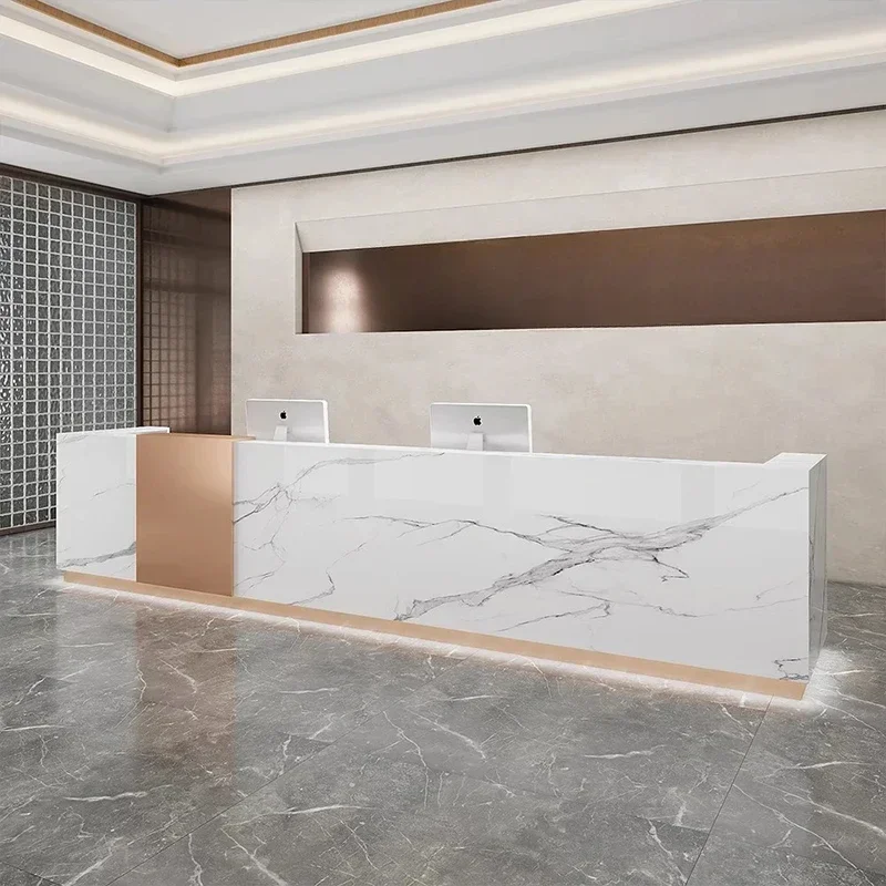 

Customer Center Bellezza Reception Desks Computer Counter Cash Register Wall Table Office Salon Chairs Shop Desk Salon Furniture