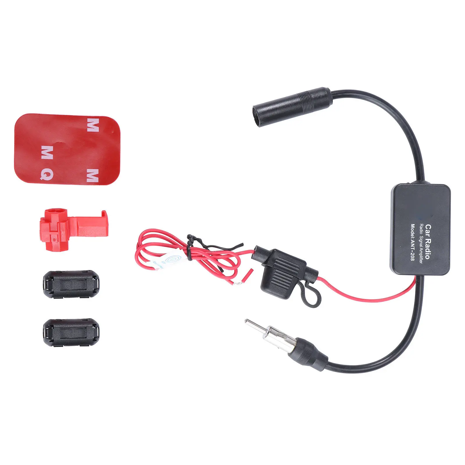 Car Antenna Amplifier Black Signal Booster High Performance Plug-in Insurance Long Life Fm Signal