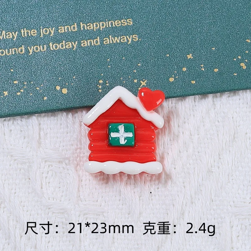 Christmas Resin Cabochons Flatback for Scrapbook Crafts 20pcs Cartoon Christmas Tree Home Decoration Accessory DIY Slime Charms