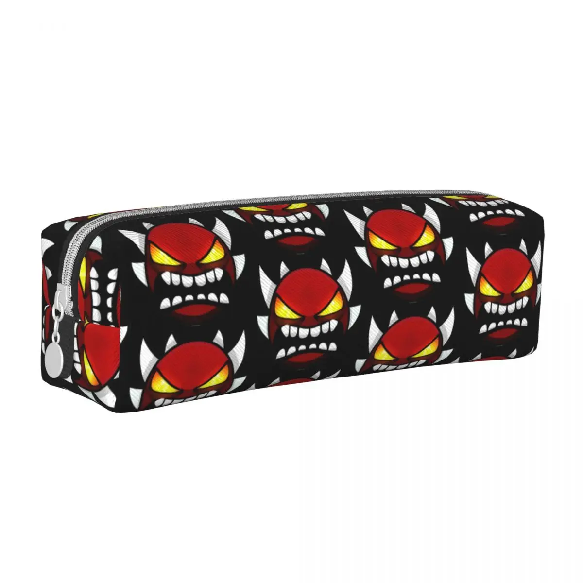 Geometry Dash Demon Pencil Cases Pencilcases Pen Holder Kids Big Capacity Bags School Supplies Gift Stationery