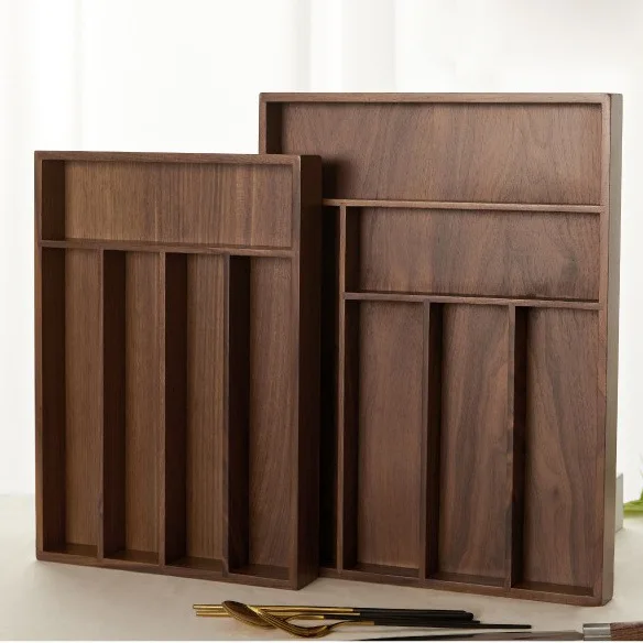 

Large Size Black Walnut Wood Storage Box Drawer Kitchen Utensils Food Jewelry Box Wooden Kitchen Utensils Storage Box