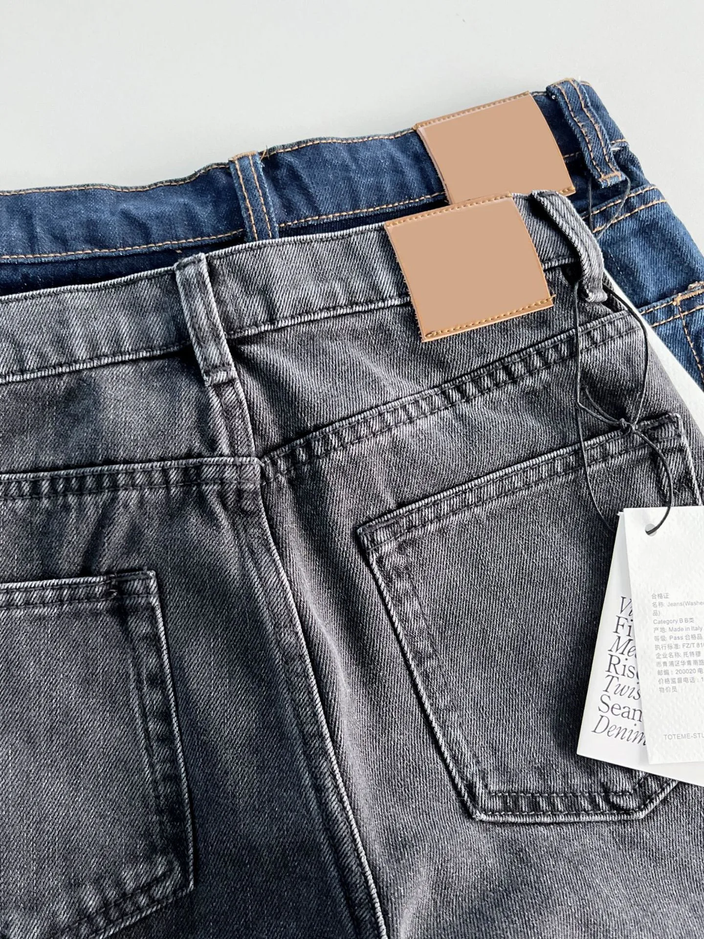 Nữ Rời Cổ Xiên Xoắn Thẳng Quần Jean Nữ Tất Cả Trận Đấu Mỏng Rửa Sạch Cotton Denim Quần 2022 Mới