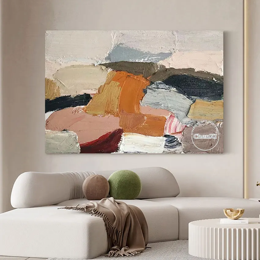 

Canvas Poster Hotel Hallway Decorative Large Size Texture Knife Oil Painting Art Abstract Handmade Thick Acrylic Artwork Pieces