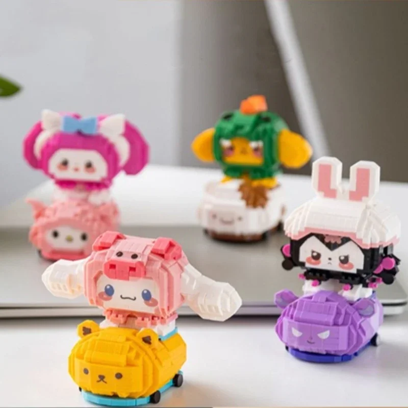 

Sanrio строительные блоки Kuromi mymelody помпон Purin Cinnamoroll HelloKitty Сборная модель детские игрушки подарок на день рождения