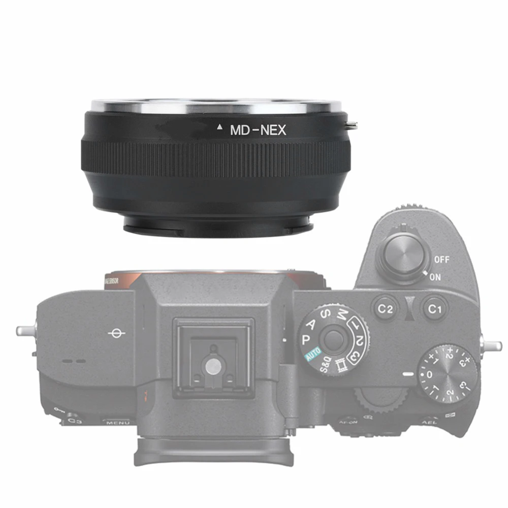 Anel adaptador de lente de metal para lente minolta md, apto para câmera sony nex sem espelho