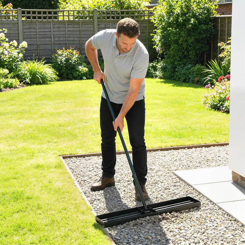 

Outsunny Lawn Leveling Rake, 36" x 10" Heavy Duty Yard Leveling Rake with 66.5" Handle for Backyard, Golf Course