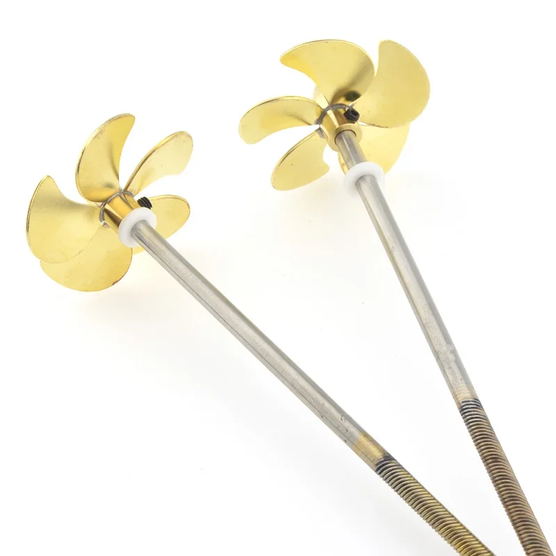 1 zestaw elastycznych wałów 4mm lewoskrętnych/prawoskrętnych + miedziana śruba napędowa z 5 łopatkami (D31/33/35/39mm) Mini śmigło do modeli łodzi RC
