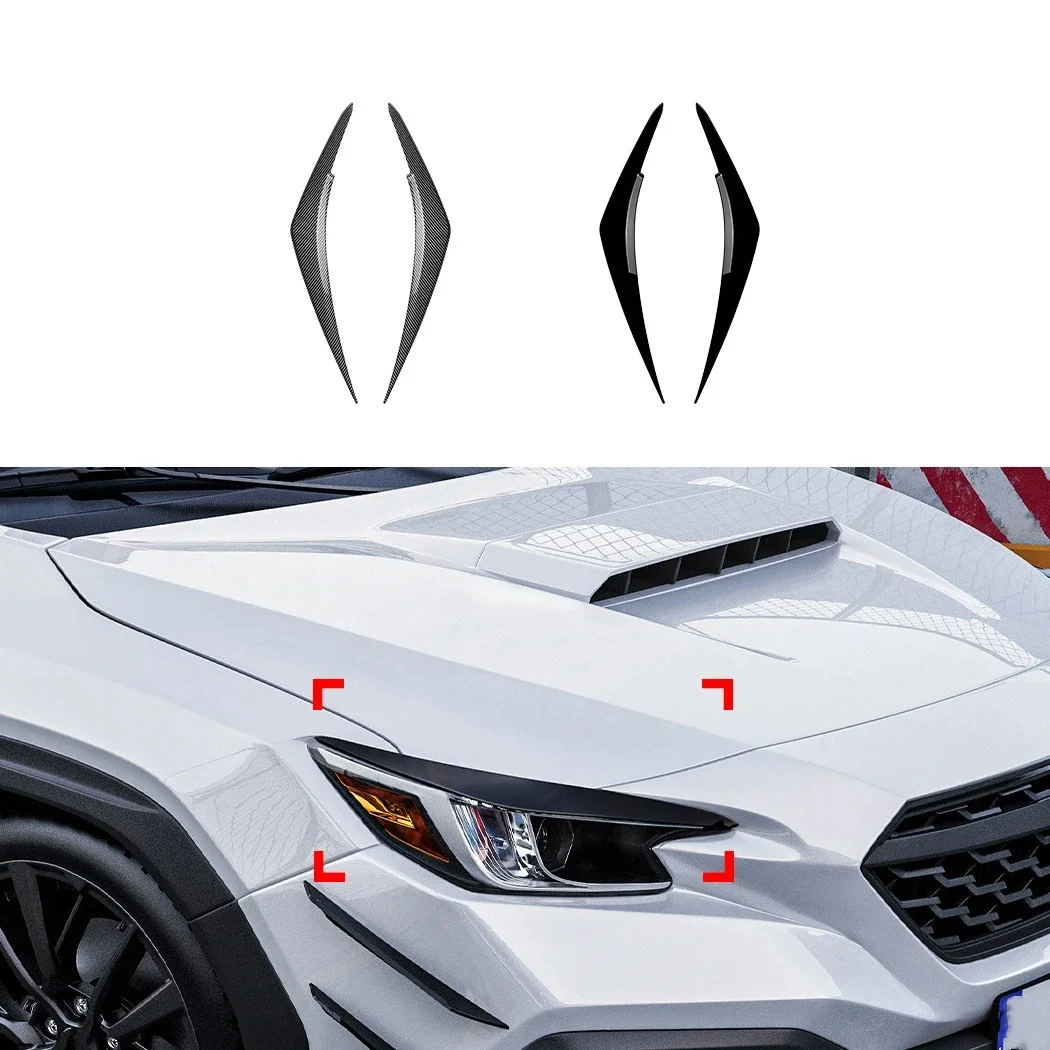 2Pcs Car Headlight Lamp Eyebrows Cover Trim Stickers For Subaru WRX STI VB 2022 Model ABS Material Car Accessories