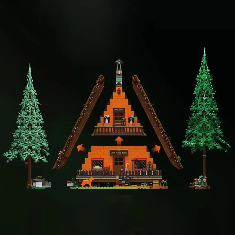 3398PCS MOC Hütte im Wald Wald Haus Bausteine Street View Holz Haus Modell Kreative Puzzle Spielzeug für Kinder geschenke
