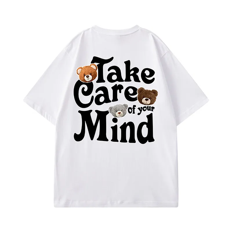 New Trendy European and American Brand Bear T-shirt for Children and Adults Loose-fitting Short-sleeved Style in a Trendy Design