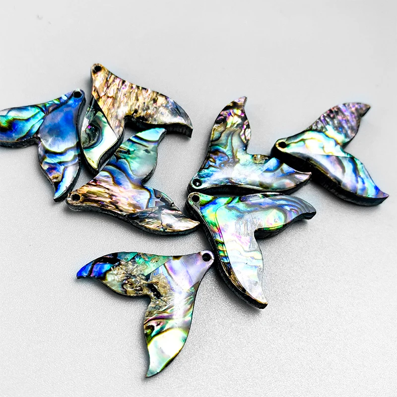 

5PCS Natural Abalone Shell Fish Tail Pendants Charms Mother of Pearl Shell for DIY Jewelry Making 25*20mm Fishtail Seashell Gift