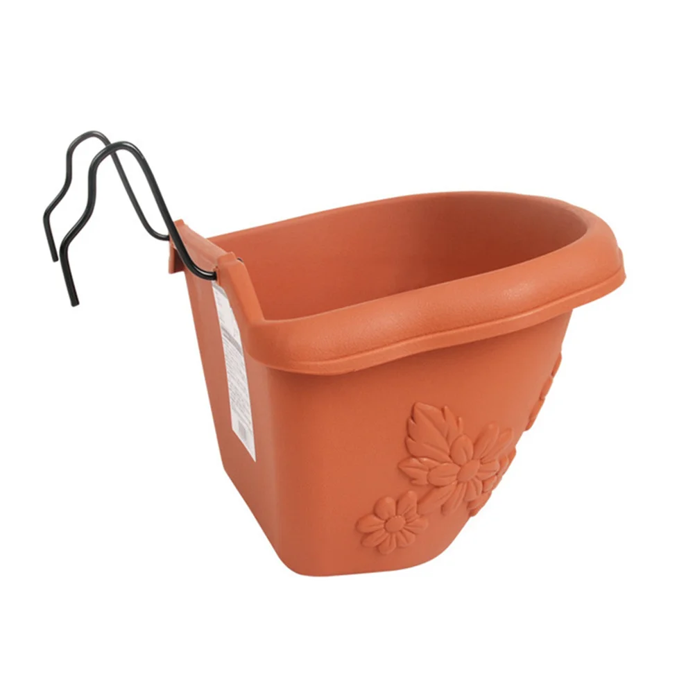

Wall-Mounted Resin Planter Hanging Flowerpot Brown Black Exquisite Embossed Waterproof Lining Permeable Breathable Home
