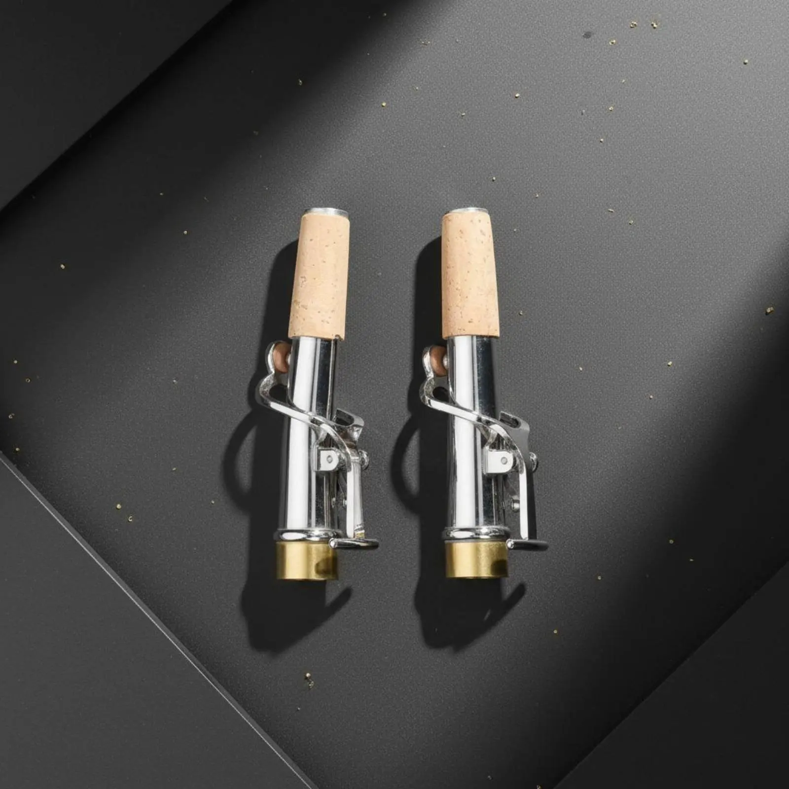 

2 Pieces Soprano Saxophone Neck Set Natural Cork Straight and Curved Sax Necks Straight and Curved Sax Neck Corrosion Resistant