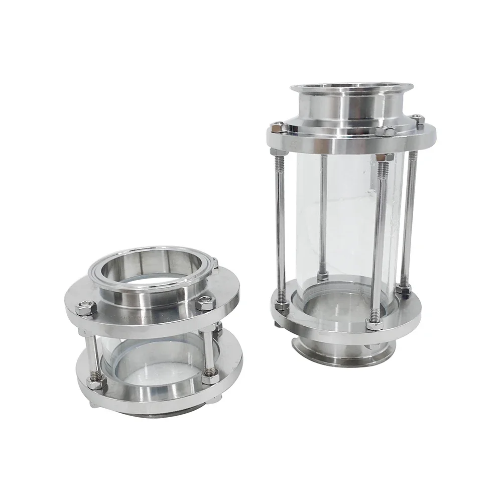 زجاج رؤية من الفولاذ المقاوم للصدأ مستدير SS304 مع نوع شفة ضوء LED لأوعية الضغط #3