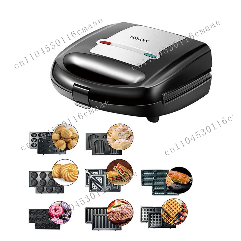 Sandwich Maker 8-in-1 Detachable Breakfast Maker Cake Nut Donut Waffle Maker