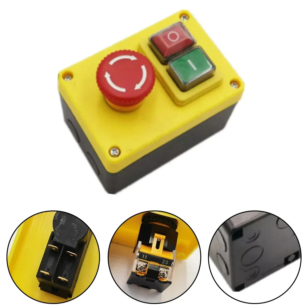 Workshop Power Tools Switch Electromagnetic Pushbutton Switch Plastic And Metal Material Power Loss Disconnect