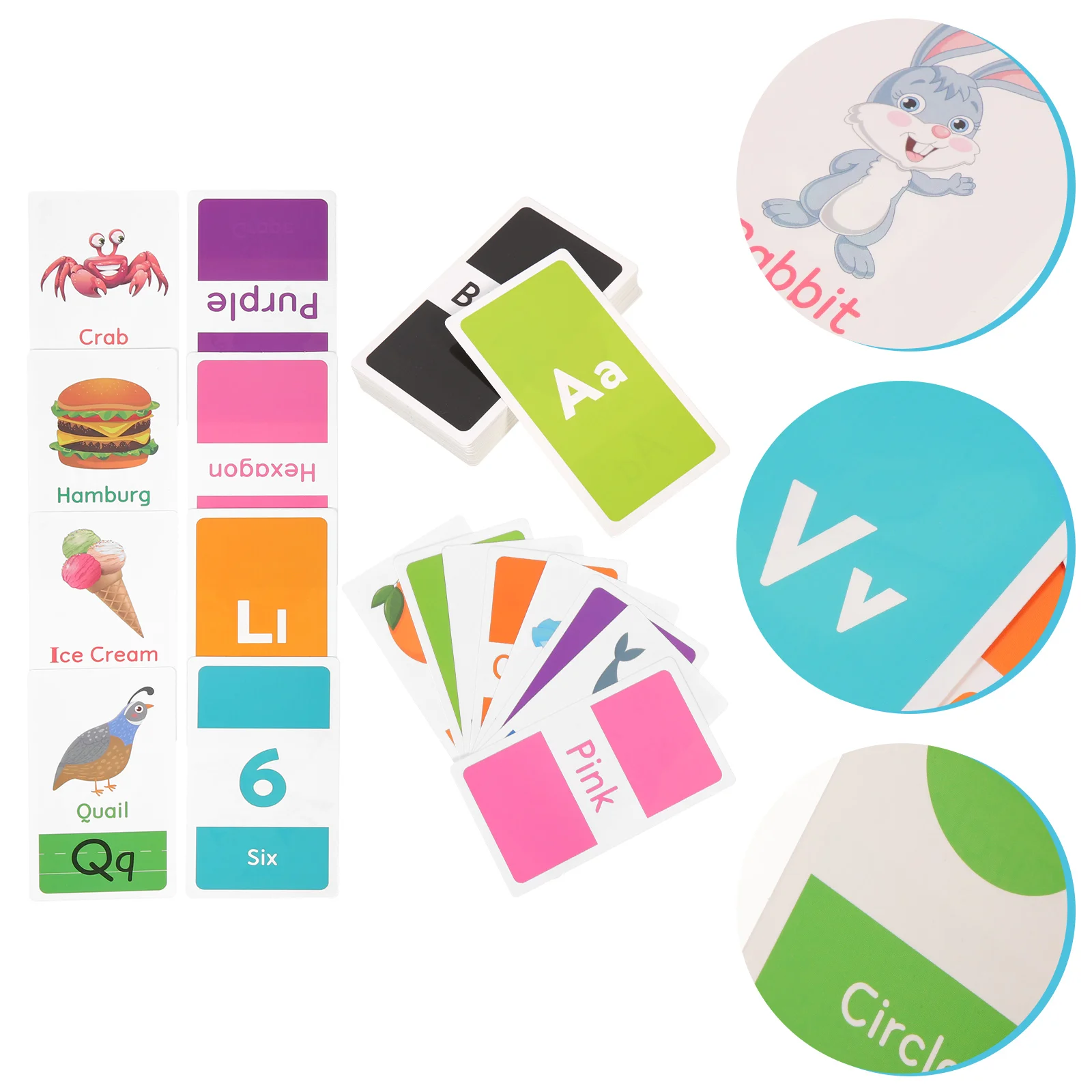 58 Pcs Toddler Learning Toys Alphabet Cards Flash for Kids Portable Convenient Preschool