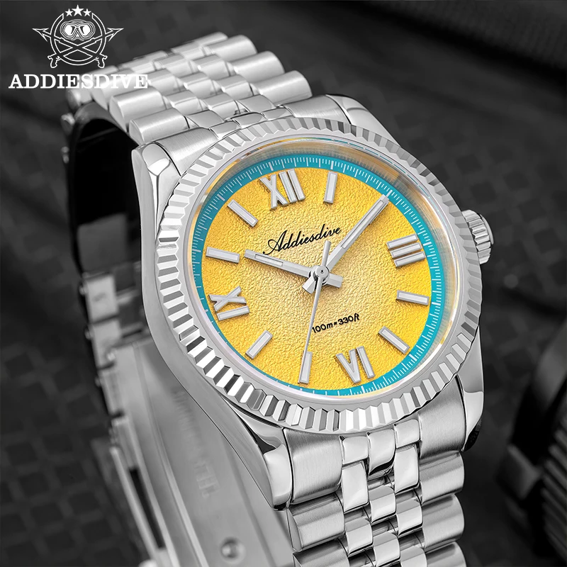 ADDIESDIVE 36mm VH31 Quartz Watches AD2535 reloj hombre Sapphire Glass Stainless Steel Waterproof Super luminous Mens Watch NEW