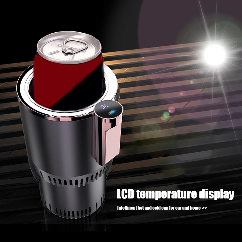 2 In 1 Cooling Drink Can 12V Electric Coffee Milk Warmer Cooler with Temperature Display Fast Refrigeration Heating Electric Cup