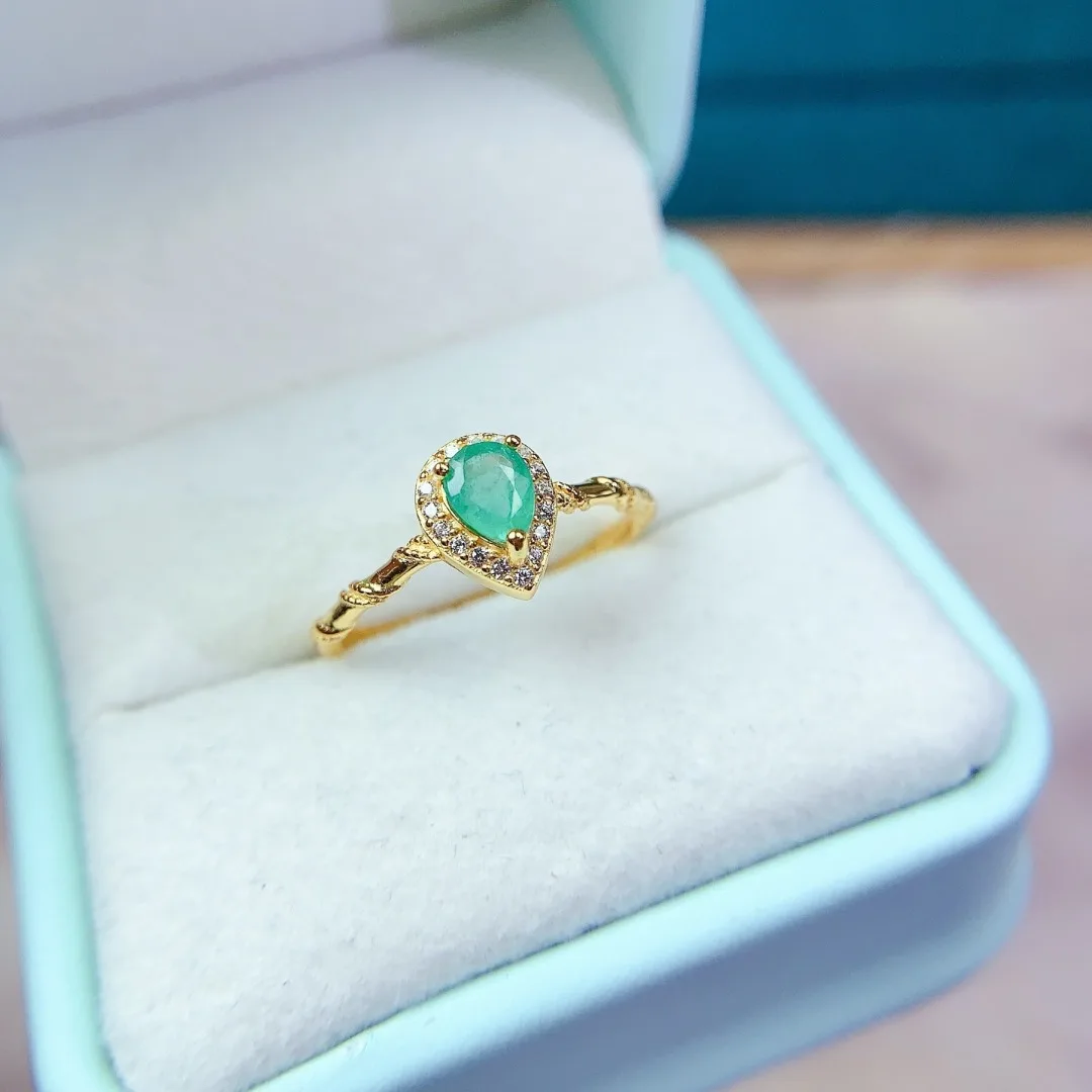 

Breathtaking Natural Emerald Ring A Masterpiece in S925 Sterling Silver Offering Luxurious Women Jewelry Designer Elegance