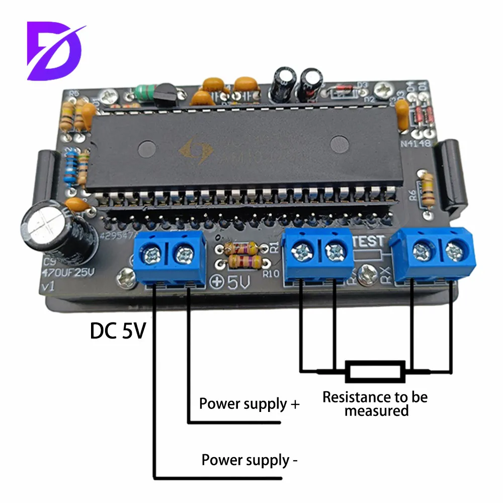 Low Resistance Tester Voltmeter Kit Voltage Meter Electronic Production Suite DIY Kit for Student Electronic Exercise