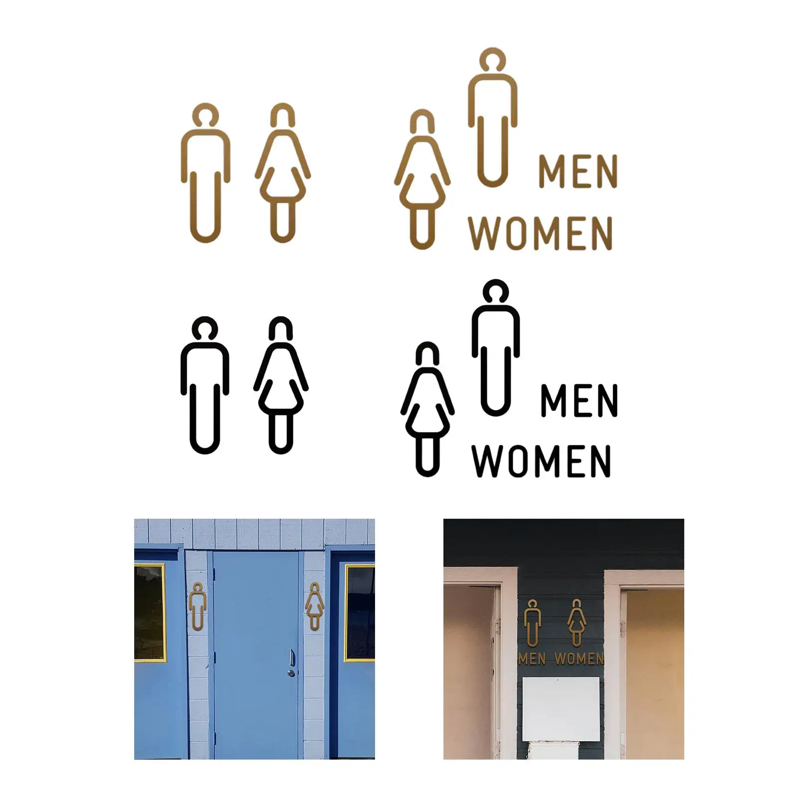 Man and Woman Toilet Sign WC Stickers Restroom Sign Toilet Symbol Sign for Shop image 3