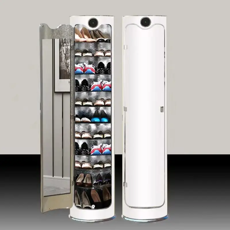 Rotating shoe rack shoe cabinet, home entrance, indoor round corner storage saves space