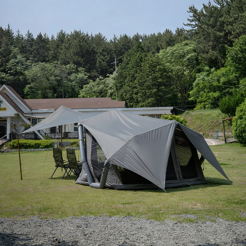 

Палатка Coody Havena Air Tent - серая, легко устанавливаемая, из прочной хлопковой ткани, для кемпинга в любое время года, уникальная, портативная, семейная палатка для активного отдыха