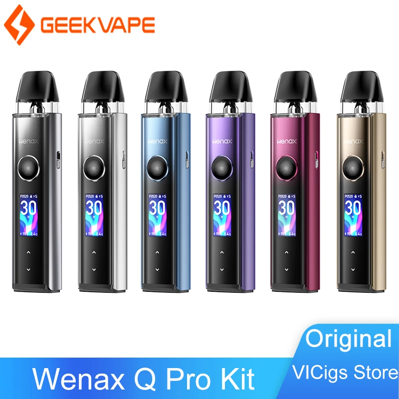 سيجارة إلكترونية GeekVape-Wenax Q ، مجموعة Pro ، بطارية من من من من من نوع C ، 2 من نوع C ، MTL ، RDL ، سحب تلقائي ، أصلي