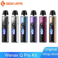 Original GeekVape Wenax Q Pro Kit 1200mAh Battery 2ml Q Pod Cartridge Electronic Cigarette Type-C MTL RDL Auto Draw Vape